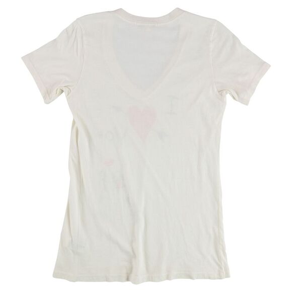 I LOVE H81 Womens I Heart You Notebook Graphic T-Shirt, White, NWT - Picture 2 of 2